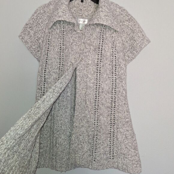 Motherhood Maternity Cardigan Women’s Medium Grey Knit Open Front Sweater - Picture 6 of 14